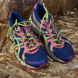 EUC ASICS Gel-Excite 2 Women's Blue and Pink Athletic Shoes sz 10